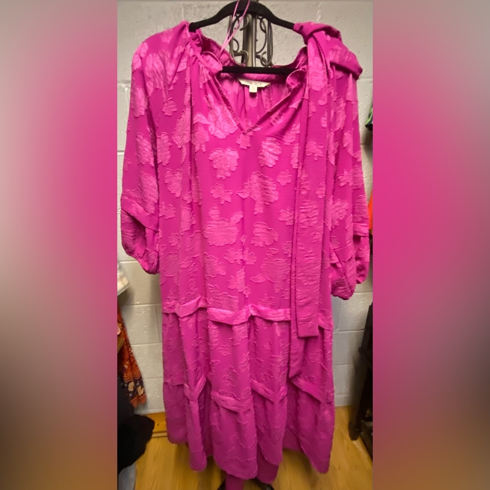 Pioneer Woman Vibrant Pink Floral Dress